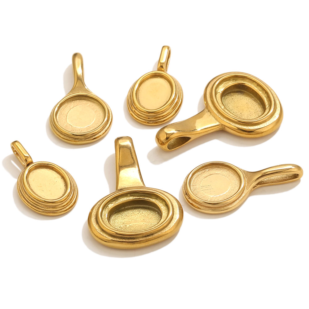 Resin Art Jewellery - 5pcs Stainless Steel Round Oval Trays