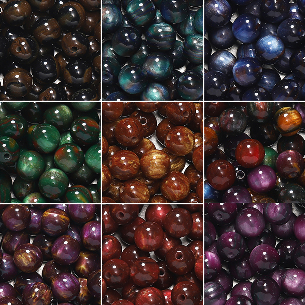 Resin Art For Sale - 20-50pcs/lot Glitter Imitation Cat Eye Round