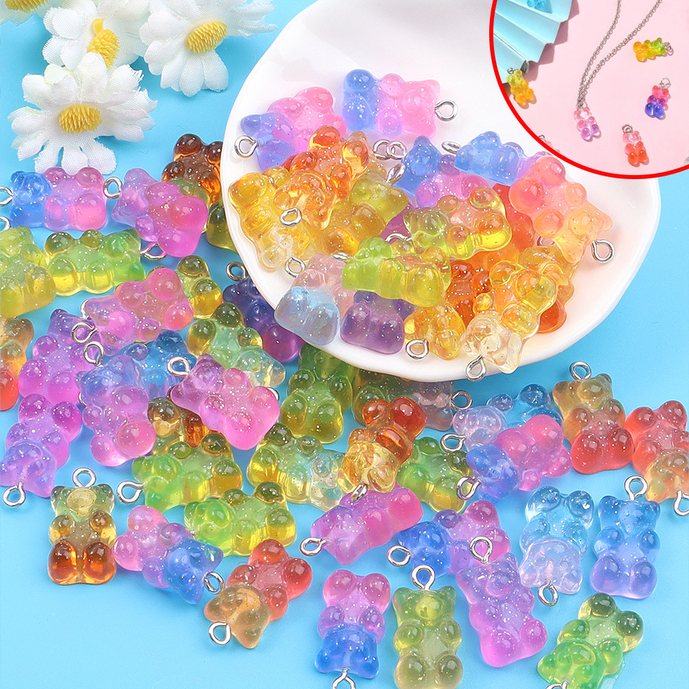 Resin Art For Sale - 10/30/60pcs Dual Color Resin Bear Shaped