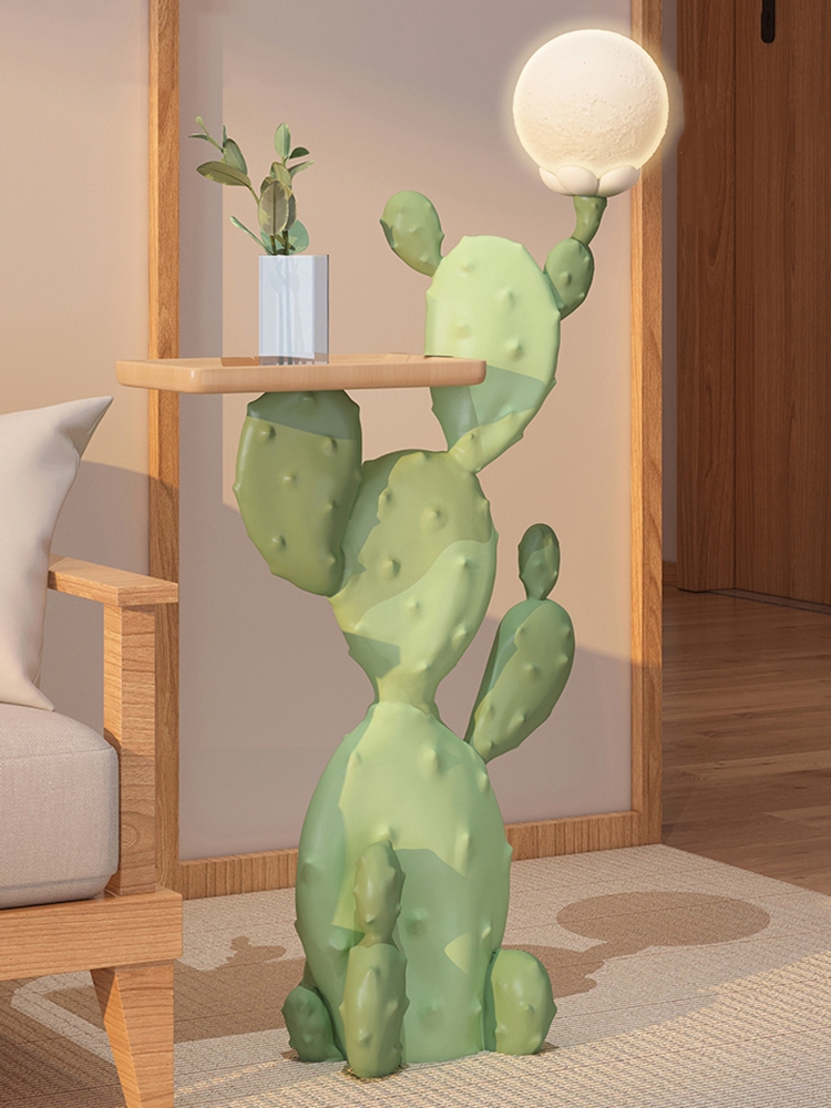Resin Art Coffee Table - Home Decor 129CM Cactus Statue Side