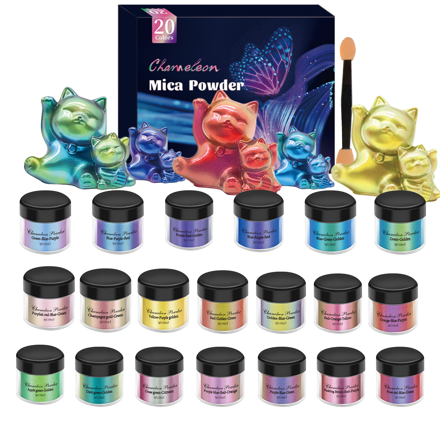 10/20pcs Mirror Chameleons Pig - Resin Art Jewellery ulasan dan harga