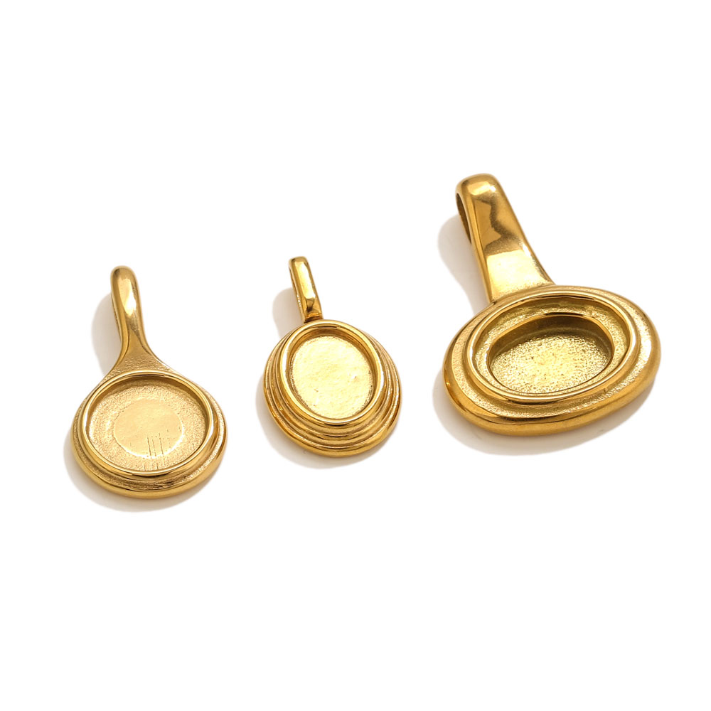 5pcs Stainless Steel Round Ova - Resin Art Jewellery ulasan dan harga