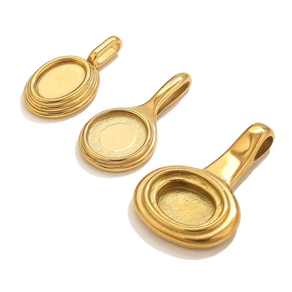 5pcs Stainless Steel Round Ova - Resin Art Jewellery ulasan dan harga