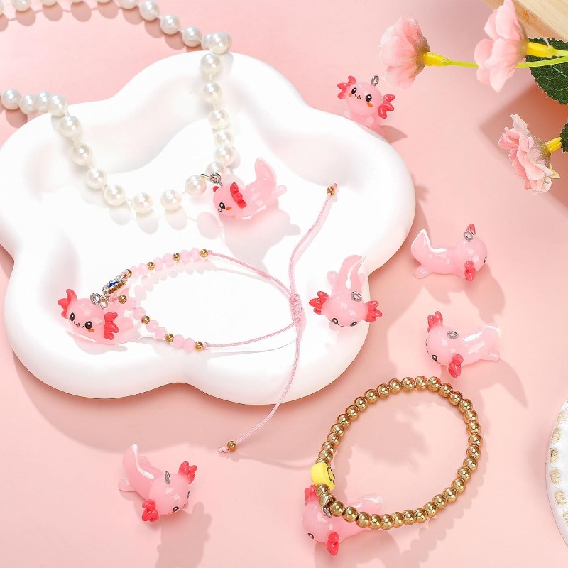 10PCS Resin Mini Axolotl Charm - Resin Art Earrings ulasan dan harga