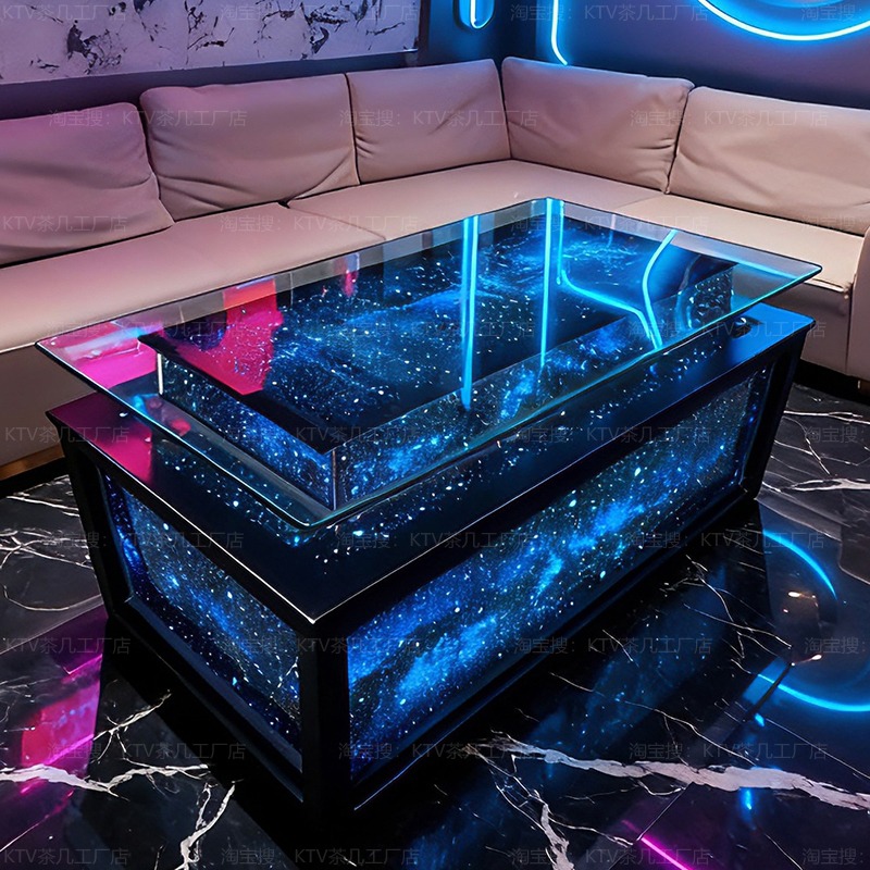 Luminous Tempered Glass Coffee - Resin Art Coffee Table ulasan dan harga