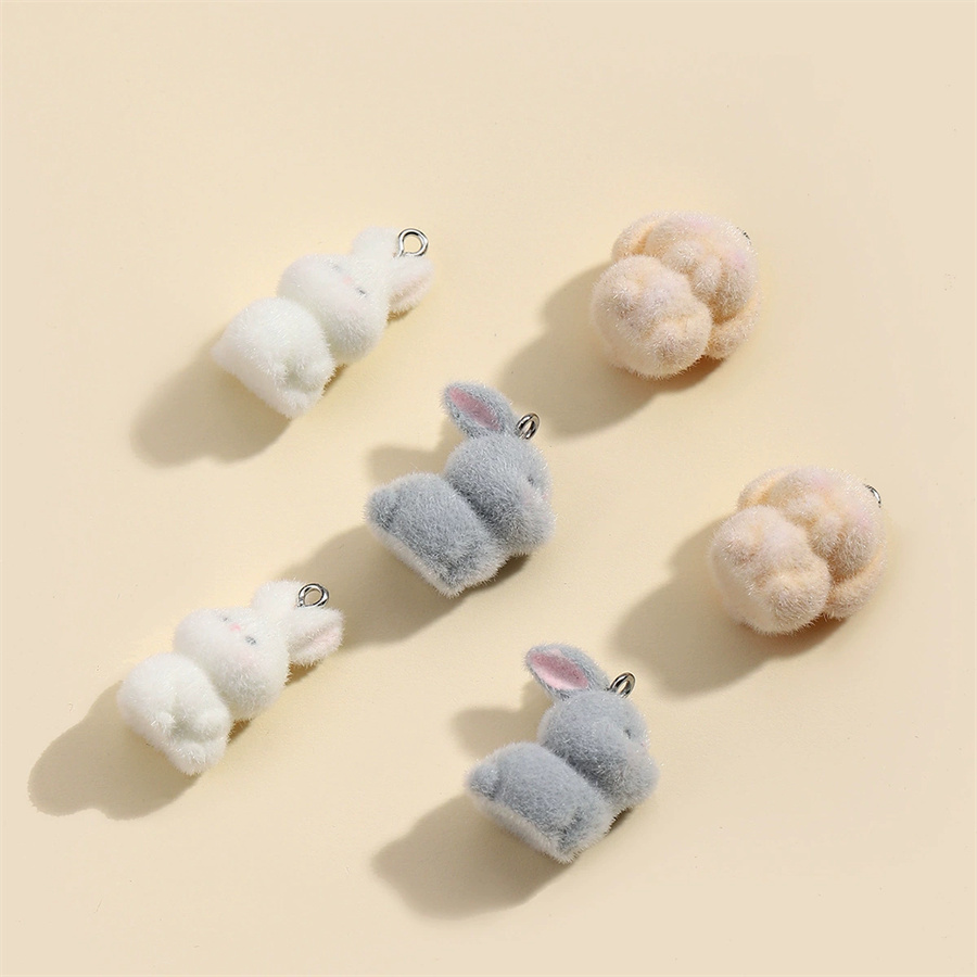 3PCS Plush resin three-dimensi - Resin Art Earrings ulasan dan harga