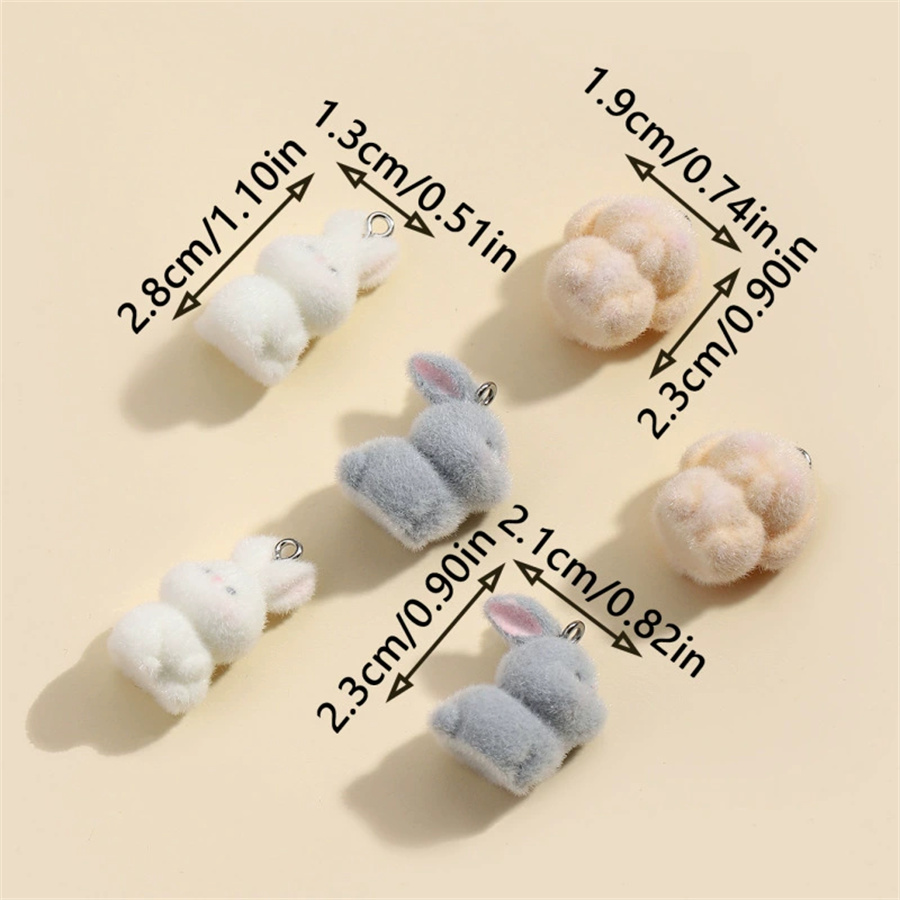3PCS Plush resin three-dimensi - Resin Art Earrings ulasan dan harga