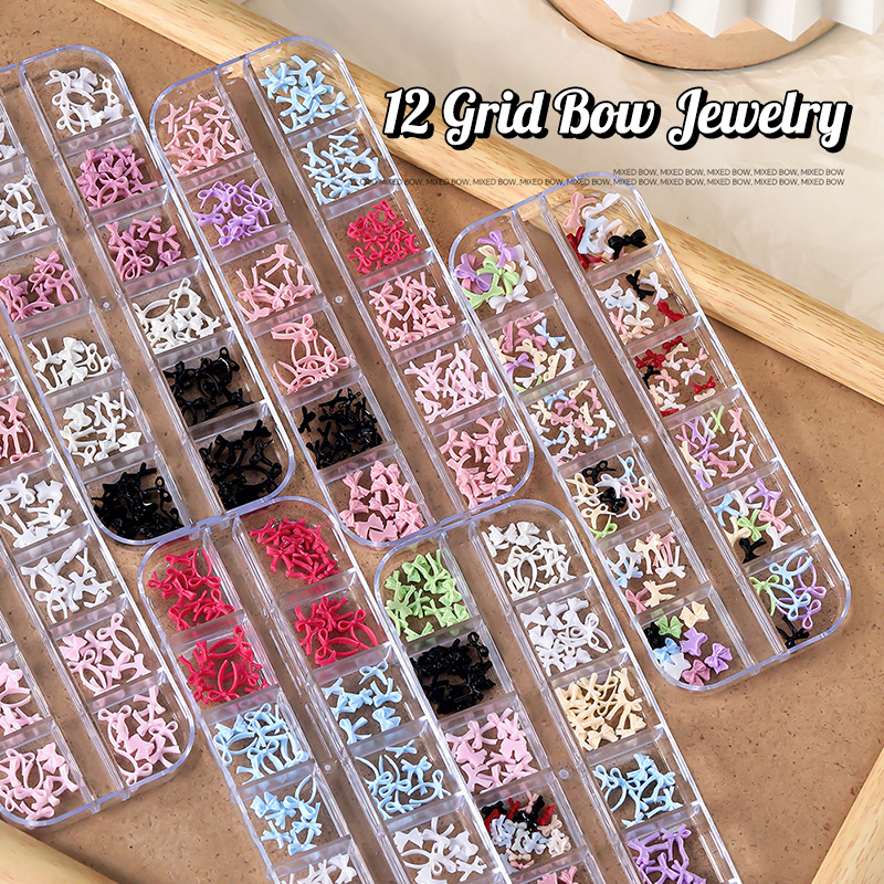 12 Grid Multiple Colors Bowkno - Resin Art Earrings ulasan dan harga