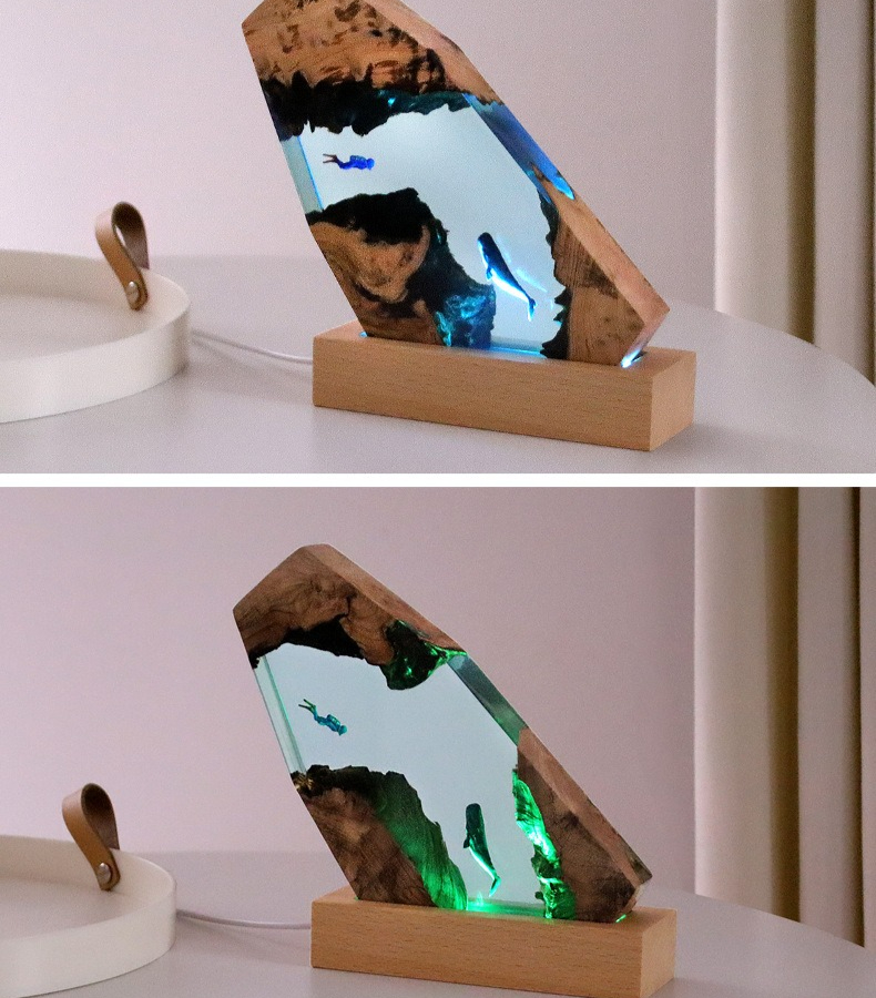 New Underwater Cave Whale Dive - Resin Art Gift For Anniversary ulasan dan harga