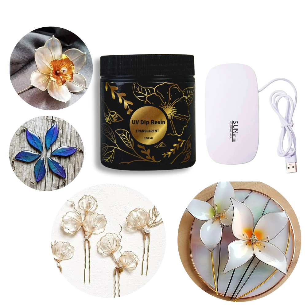 UV DIP Resin Glue Set 50/100ml - Resin Art Jewellery ulasan dan harga