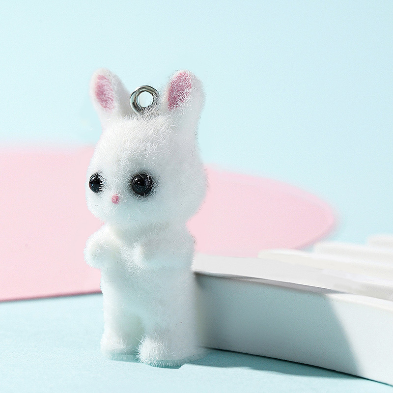 5pcs/lot Cute Flocking Rabbit  - Resin Art For Sale ulasan dan harga