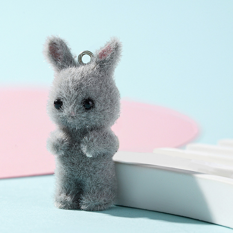 5pcs/lot Cute Flocking Rabbit  - Resin Art For Sale ulasan dan harga