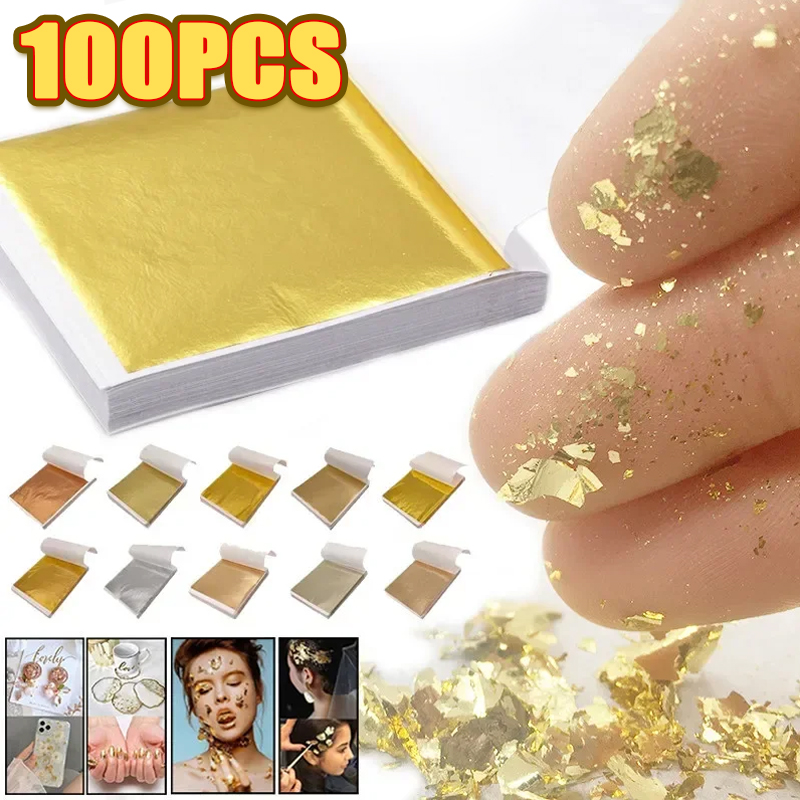 100Pcs Imitation Gold Foil She - Resin Art Gift For Anniversary ulasan dan harga