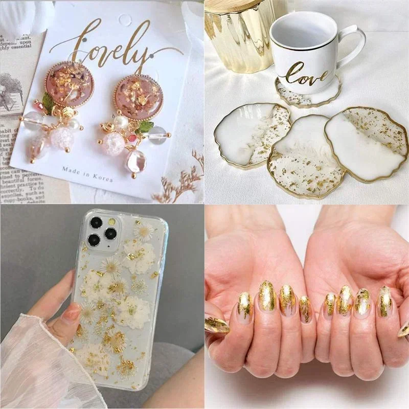 100Pcs Imitation Gold Foil She - Resin Art Gift For Anniversary ulasan dan harga