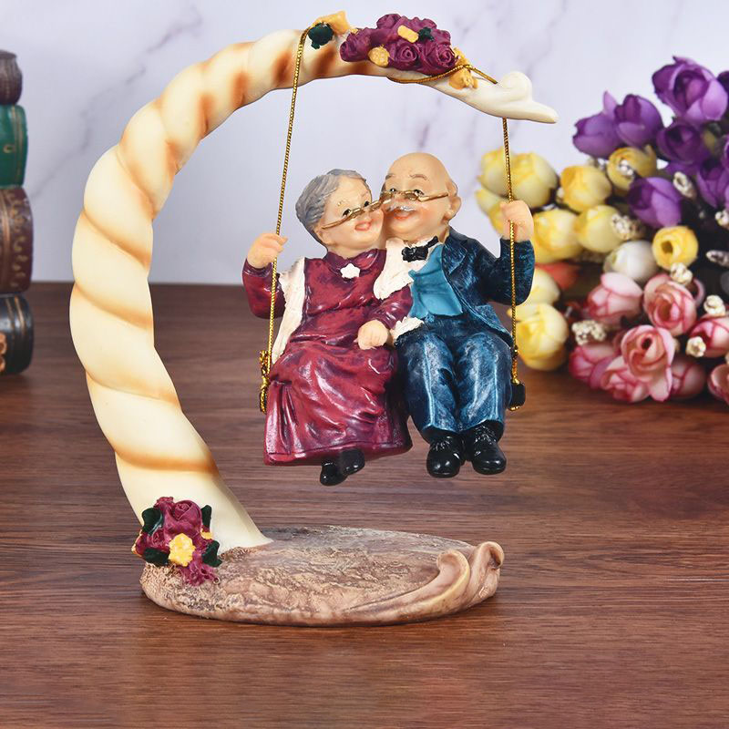 Chinese Swing Old Couples Resi - Resin Art Gift For Anniversary ulasan dan harga