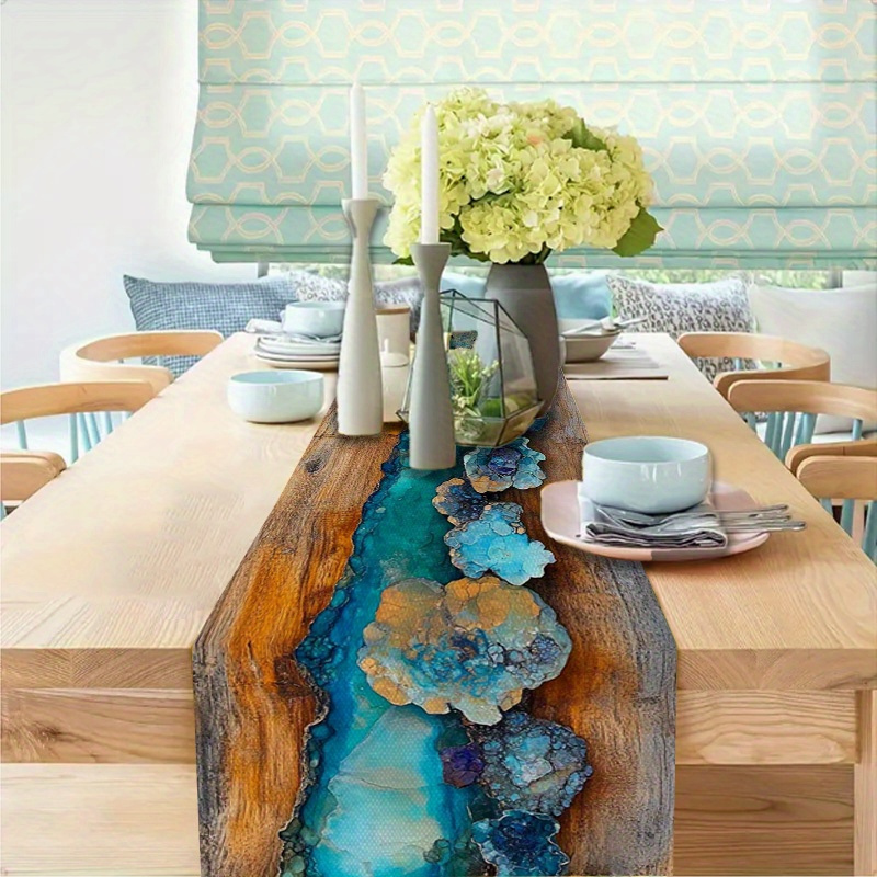Resin Geode Table Runner Polye - Resin Art Coffee Table ulasan dan harga