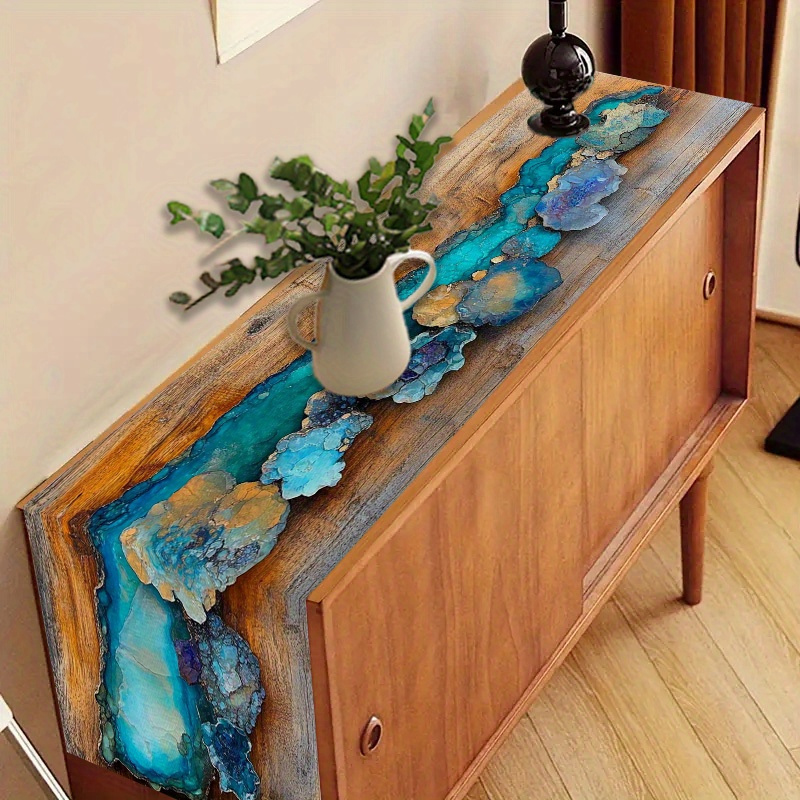 Resin Geode Table Runner Polye - Resin Art Coffee Table ulasan dan harga