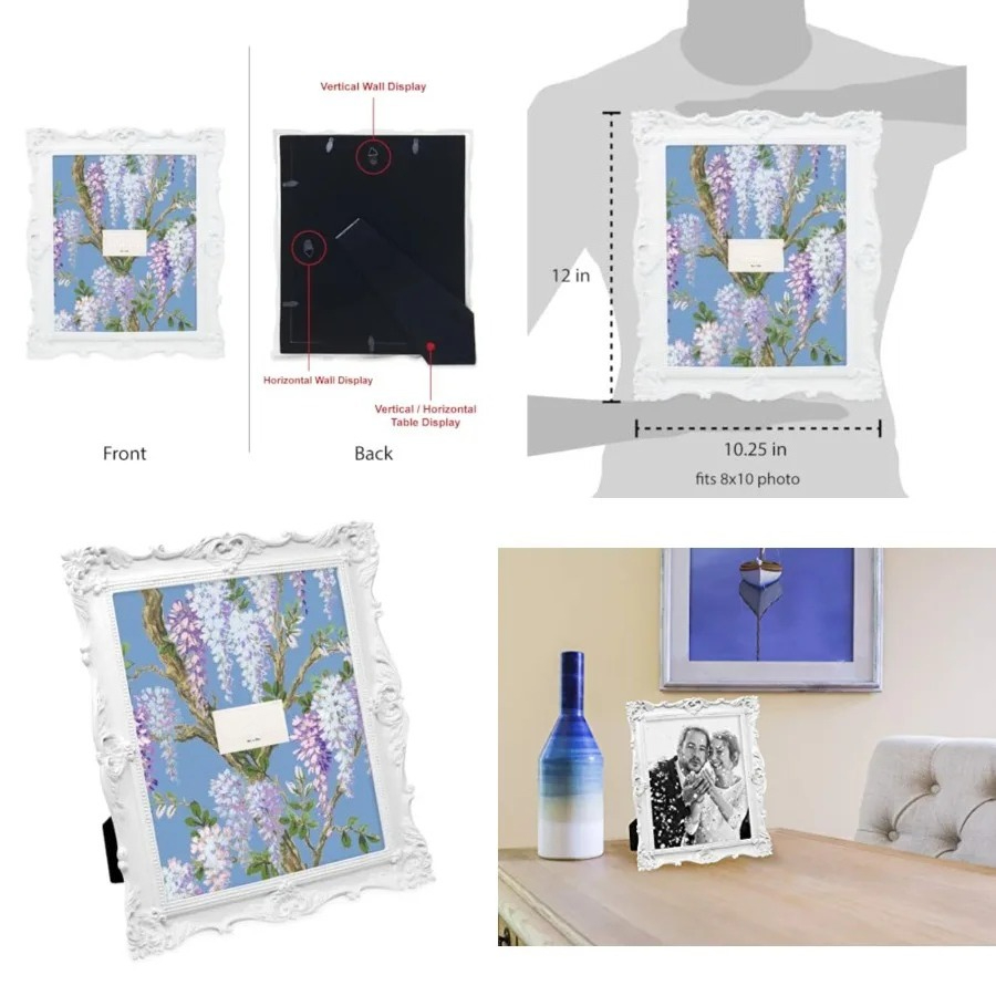 8x10 White Ornate Textured Han - Resin Art Gallery ulasan dan harga