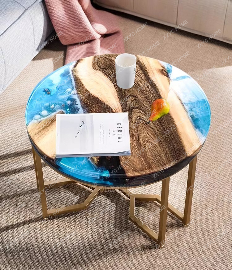 Creative art dining table epox - Resin Art Coffee Table ulasan dan harga