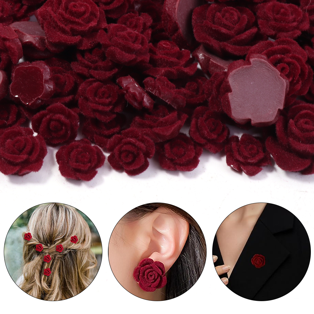 20pcs Resin Rose Flower Wine R - Resin Art Earrings ulasan dan harga