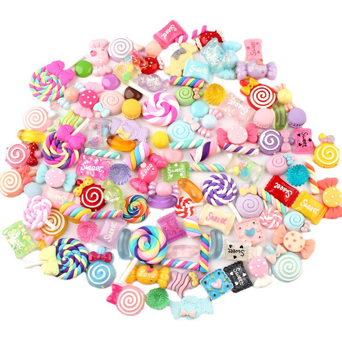 30pcs Random Candy Slime Charm - Resin Art Jewellery ulasan dan harga