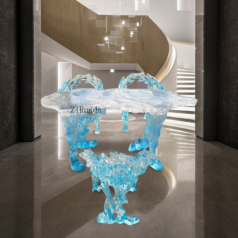 Light luxury transparent resin - Resin Art Coffee Table ulasan dan harga