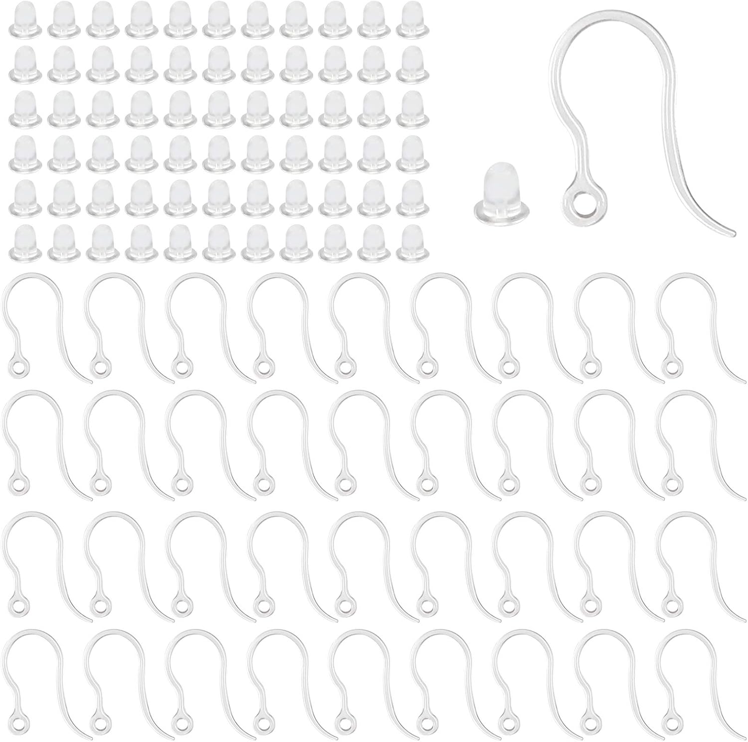40pcs Clear Plastic Earring Ho - Resin Art For Sale ulasan dan harga