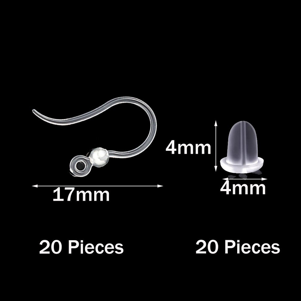 40pcs Clear Plastic Earring Ho - Resin Art For Sale ulasan dan harga