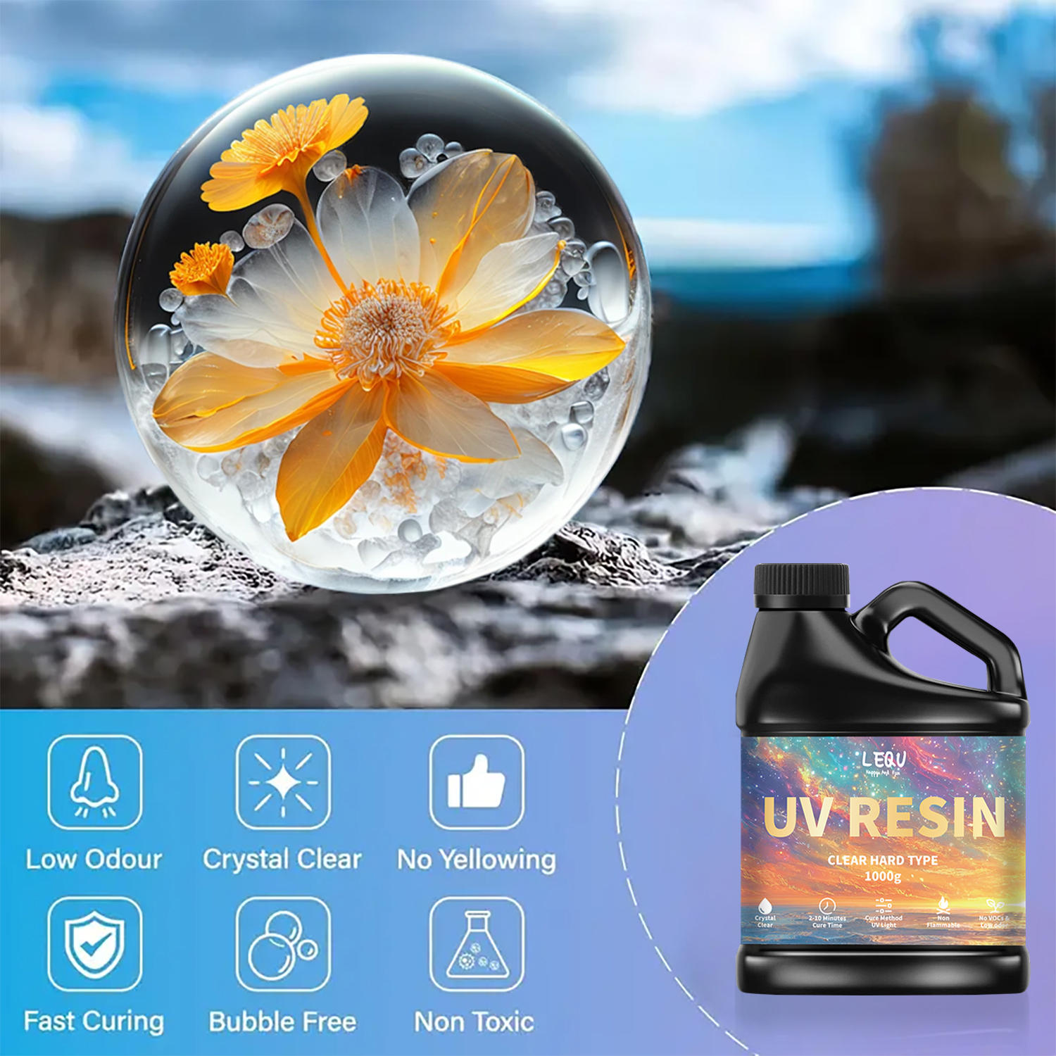 100/200/500/1000g UV Epoxy Res - Resin Art Jewellery ulasan dan harga